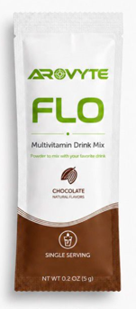 AROVYTE FLO Chocolate multivitamin drink mix single-serving pouch